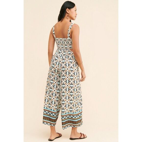 New Anthropologie The Piper Bandeau Cutout Jumpsuit Sz Medium - Picture 3 of 9